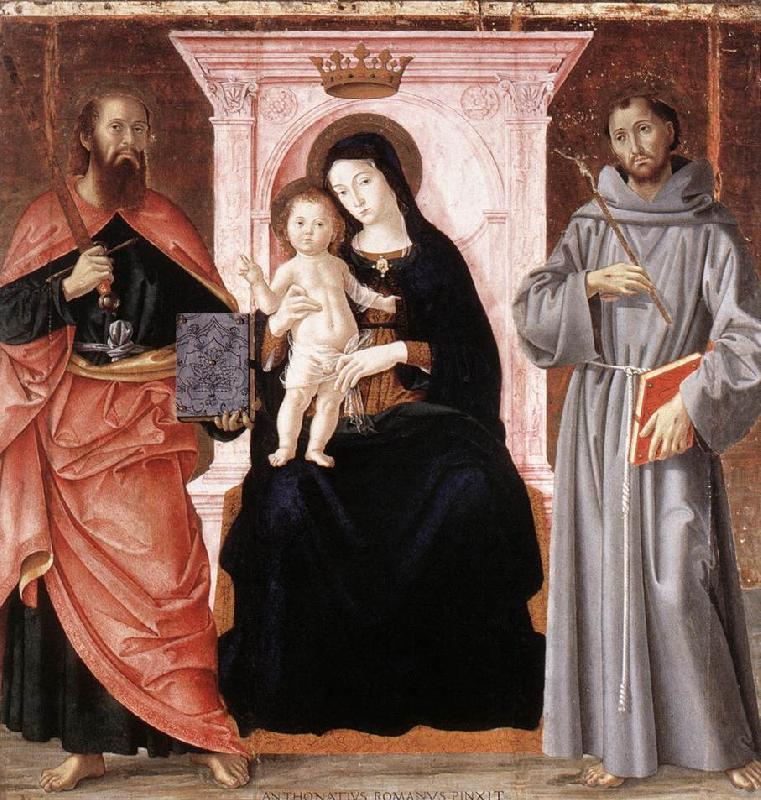 ANTONIAZZO ROMANO Madonna Enthroned with the Infant Christ and Saints jj china oil painting image